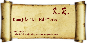 Komjáti Rózsa névjegykártya