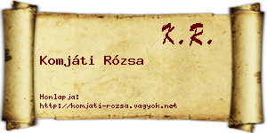 Komjáti Rózsa névjegykártya