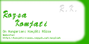rozsa komjati business card