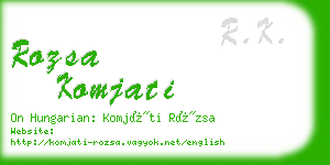 rozsa komjati business card